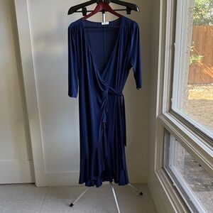 Kiyonna Navy Blue Wrap Dress